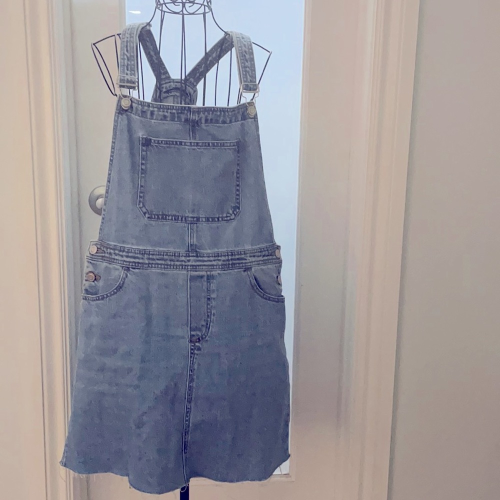 Jean skirt overalls